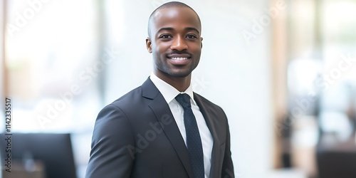 Obraz na płótnie Portrait of a male insurance agent standing confidently in office, ready to discuss policies w salonie