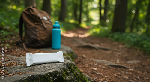 White label snack bar in a nature hiking scene
