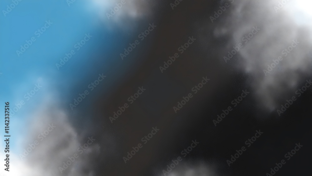 Fototapeta premium Gradient background transitioning from black to blue with Dramatic smoke or fog effect, smoke on the background. Smoky texture