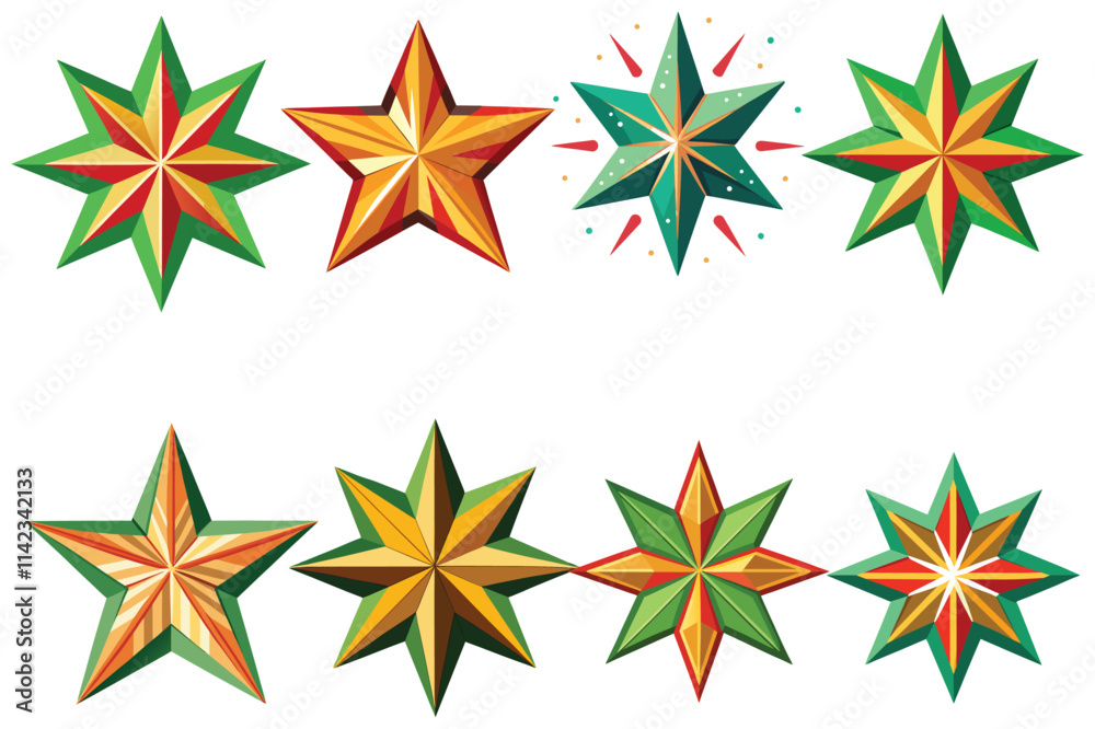 create a christmas star vector on white background