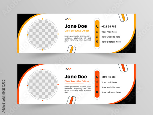 Modern business email signature template design or personal email footer template, colourful  Email Signatures Template Vector Design