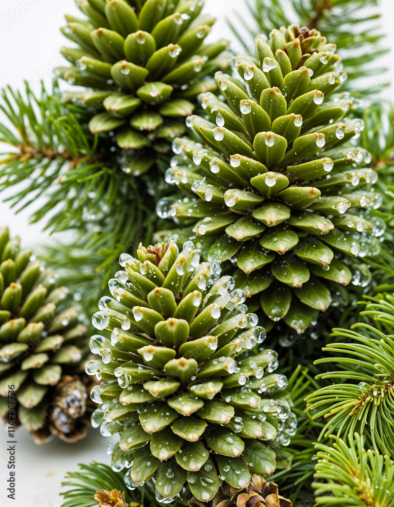 Medicinal Herbs - Pine cones, isolated on white background. Generative AI Medicinal Herbs - Pine cones, isolated on white background. Generative AI