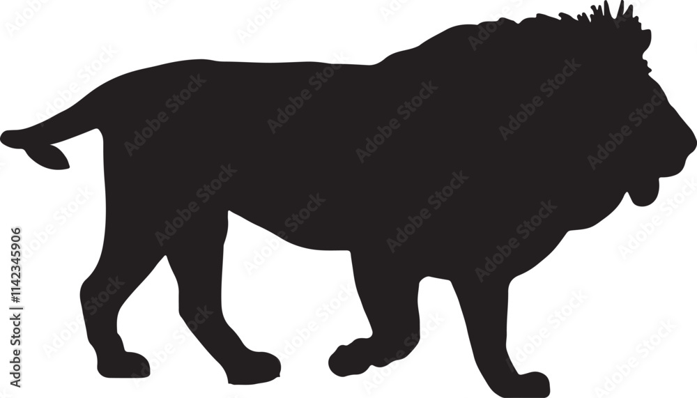 Illustration of lion silhouette Illustration of lion silhouette
