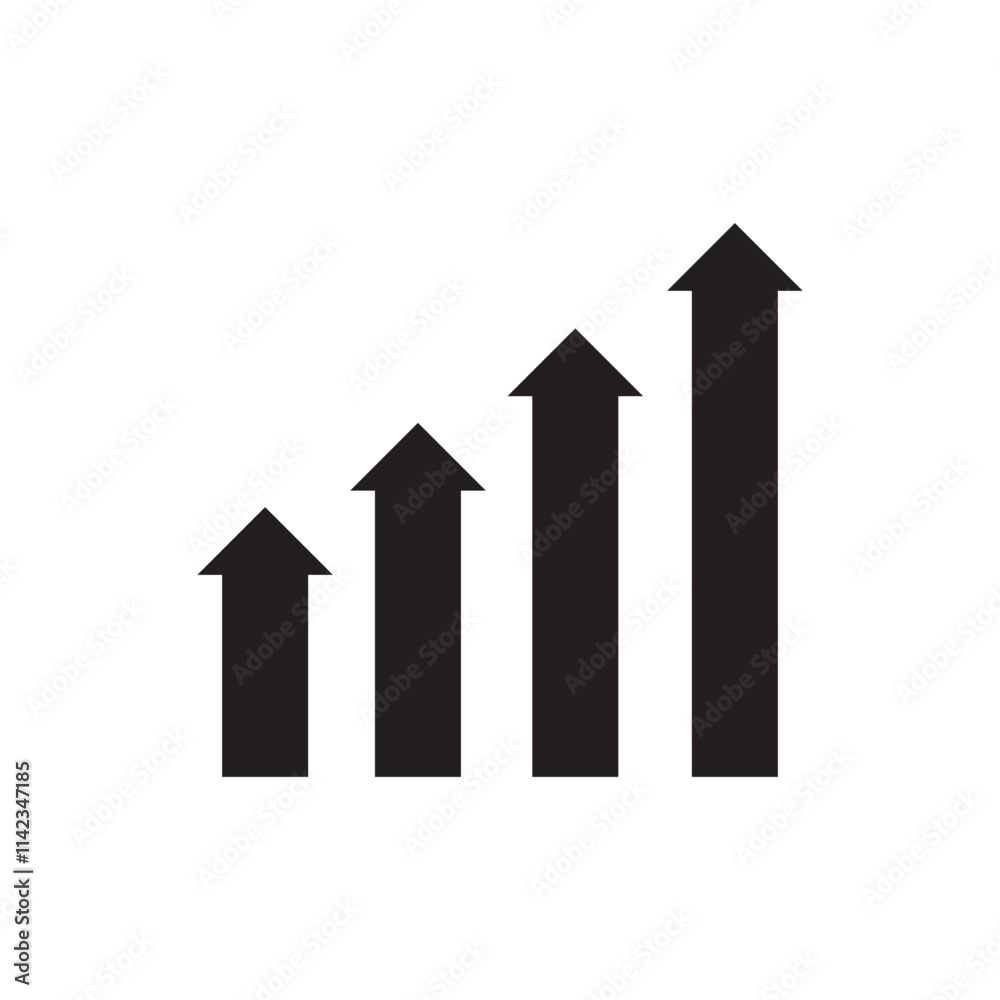 Professional career growth, efficient grow, graph revenue growth icon. Line sign arrows up and cogwheel. vector illustration. EPS 10/AI Professional career growth, efficient grow, graph revenue growth icon. Line sign arrows up and cogwheel. vector illustration. EPS 10/AI