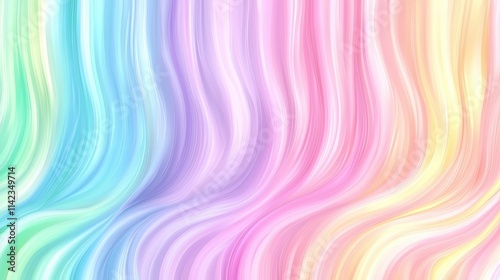 Soft Pastel Waves with Smooth Gradient Transitions in Gentle Rainbow Colors