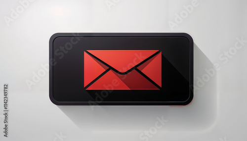 Professional red and black Message icon	