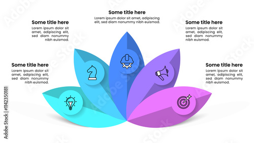 Infographic template. Lotus flower with 5 steps