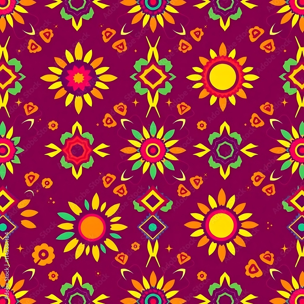 Vibrant Fiesta Floral Pattern Vibrant Fiesta Floral Pattern