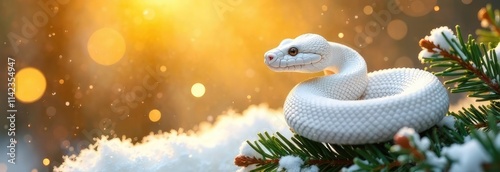 New Year's banner, symbol of the year 2025 snake photo