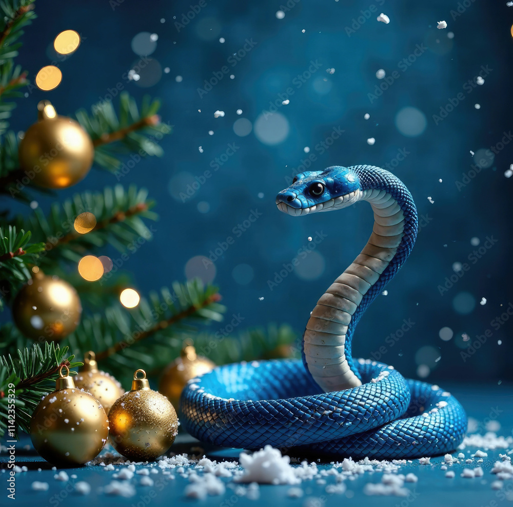 Fototapeta premium New Year's banner, symbol of the year 2025 snake