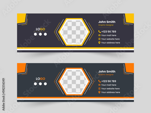 Modern business email signature template design or personal email footer template, Model business email signature template design or personal email footer template  Email Signatures Template