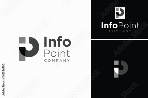 Initial Letter P and I or IP PI logo design