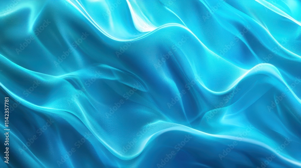 Obraz premium Abstract Blue Fabric Waves Flowing Smoothly