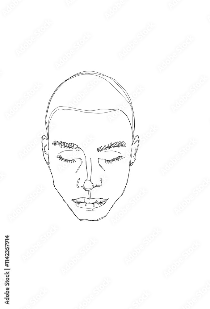 face of a person chaotic line art