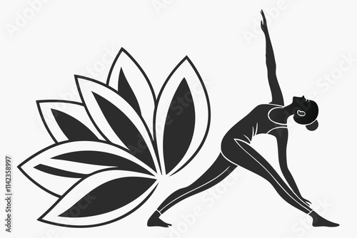 yoga logo black design