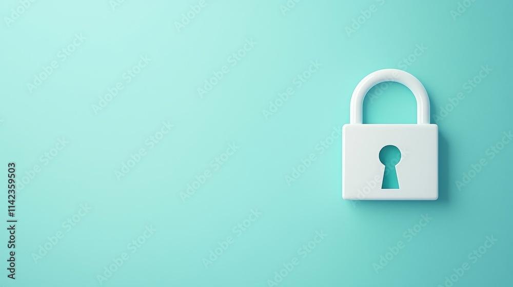 A minimalist white padlock on a light blue background, symbolizing security and protection. A minimalist white padlock on a light blue background, symbolizing security and protection.