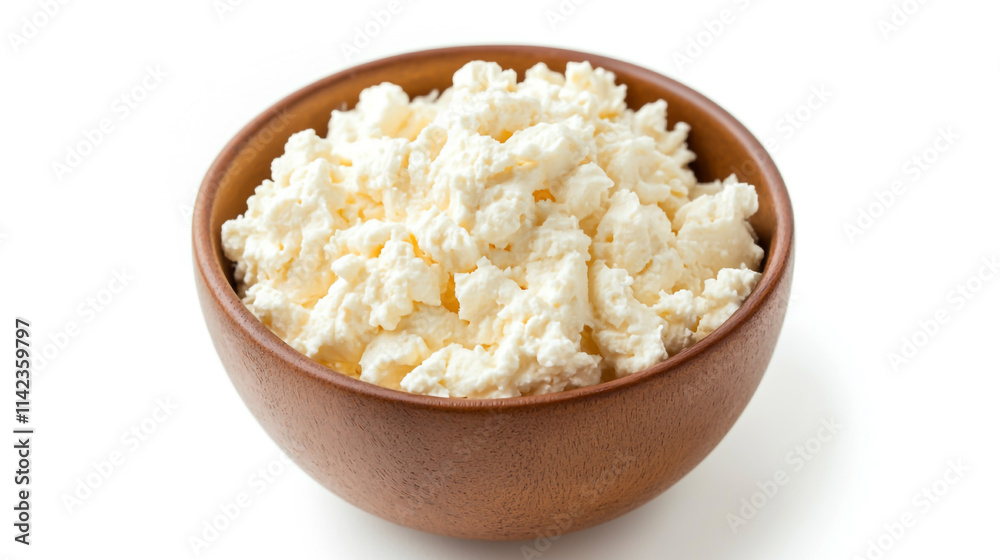 Bowl of Cream Cheese Isolated on White Background Bowl of Cream Cheese Isolated on White Background