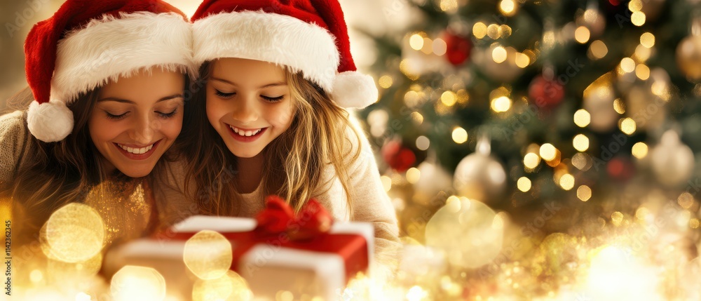 Joyful christmas celebration family gift exchange at home warm atmosphere intimate perspective Joyful christmas celebration family gift exchange at home warm atmosphere intimate perspective