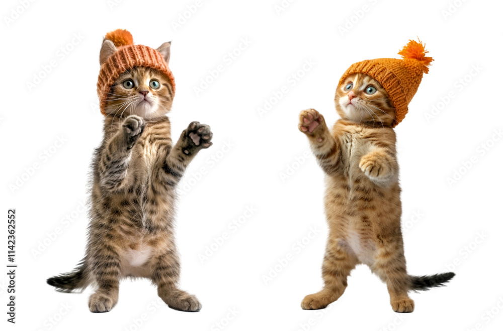 Kitten wearing hat with adorable expression Kitten wearing hat with adorable expression