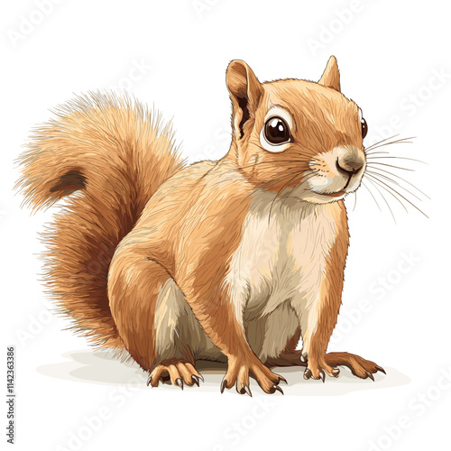 Squirrel vector illustration, cartoon clipart animal in flat style. Wild animals wildlife concept. Squirrel vector design isolated on white background