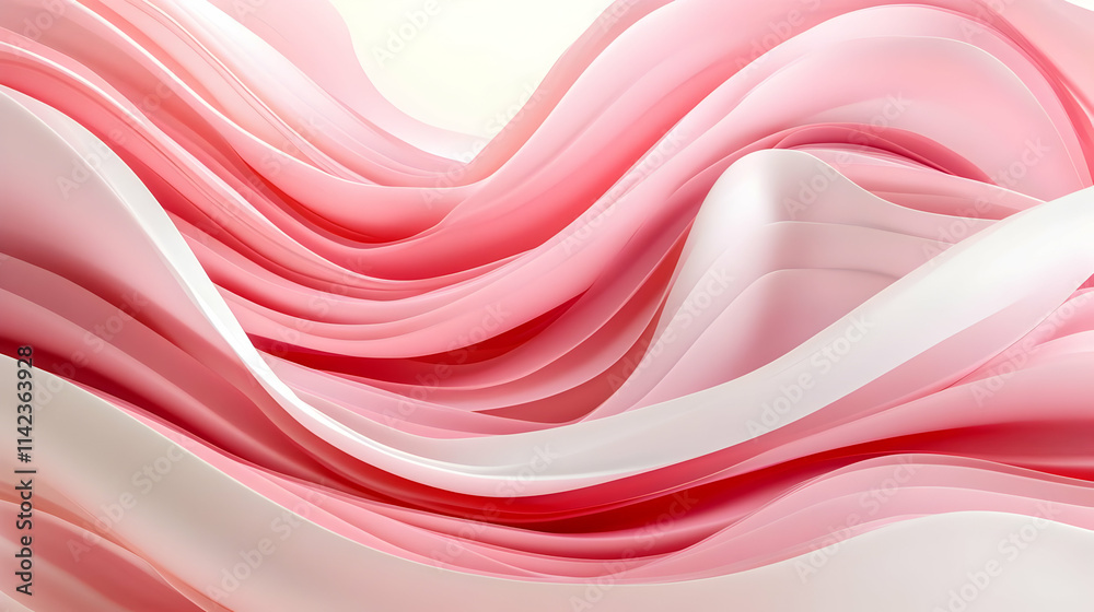 Fototapeta premium Abstract 3D Pink Wave Background Illustration