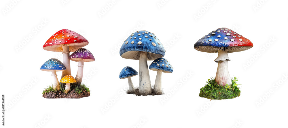 3D mushroom isolated on white background.
3D mushroom isolated on white background.