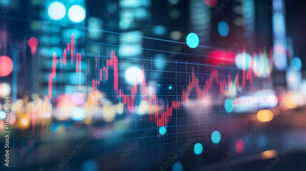 Abstract Trading Data in Bright City Lights Abstract Trading Data in Bright City Lights