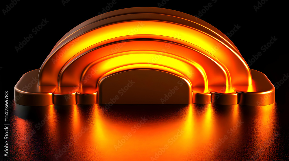 Fototapeta premium Glowing Orange 3D Abstract Background