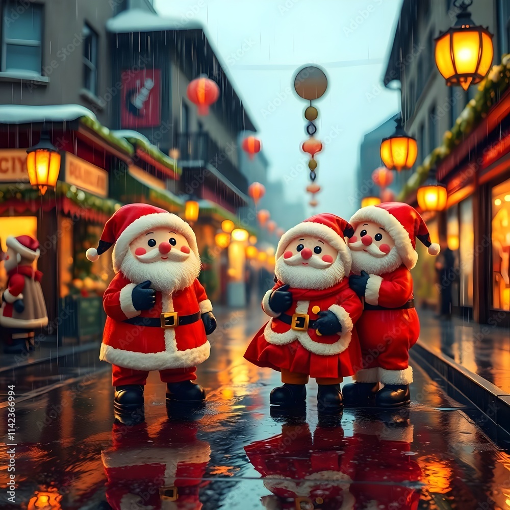 Santa with snowman and his friends beautiful background of Christmas 2025 new year Santa with snowman and his friends beautiful background of Christmas 2025 new year