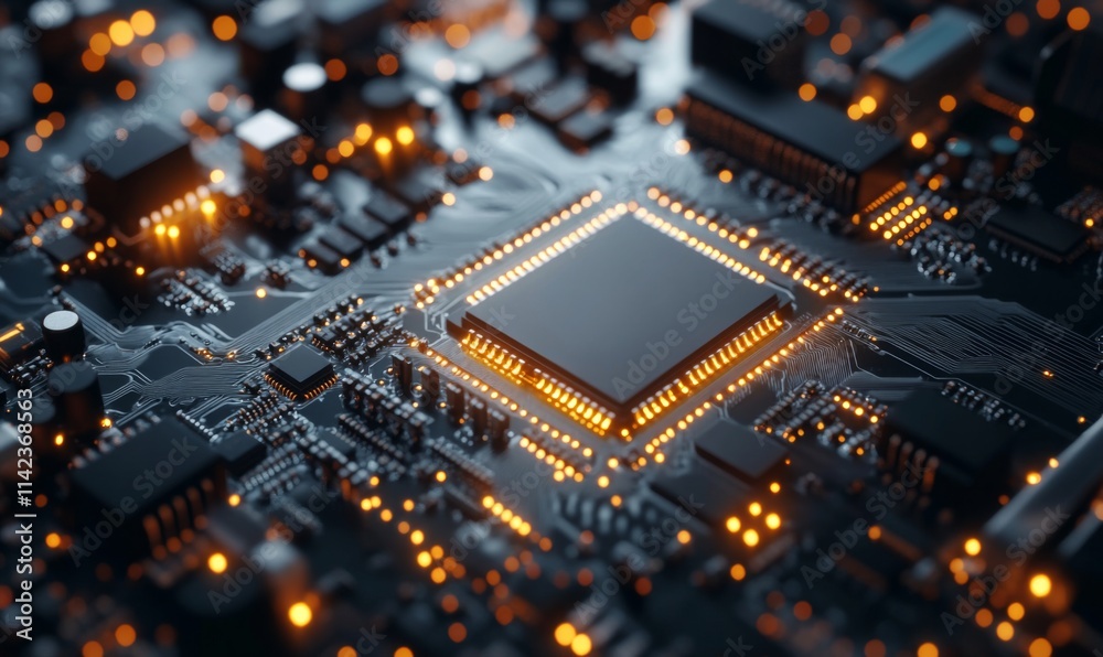 Inside view of a high-tech microchip manufacturing facility, technology, semiconductor, factory Inside view of a high-tech microchip manufacturing facility, technology, semiconductor, factory