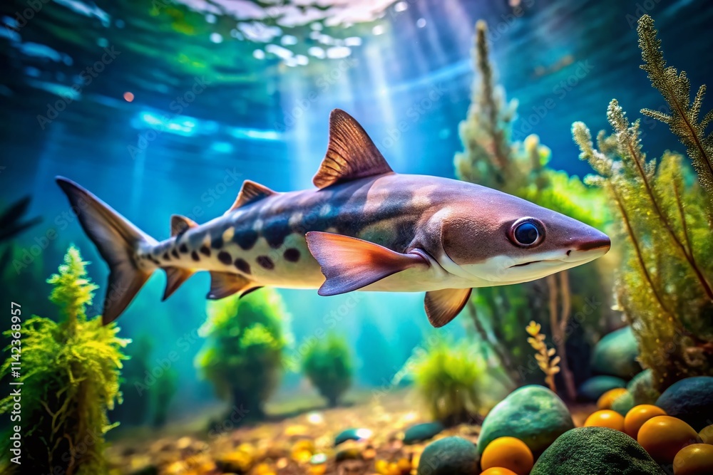 Naklejka premium Adorable Dogfish: Cute Pet Dogfish Pictures, Funny Dogfish Photos, Small Dogfish Images, Happy Dogfish Wallpaper, Dogfish Fish Pictures