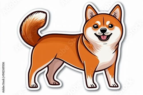 Cheerful shiba inu puppy digital art happy expression whimsical