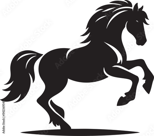 horse silhouette isolated on white