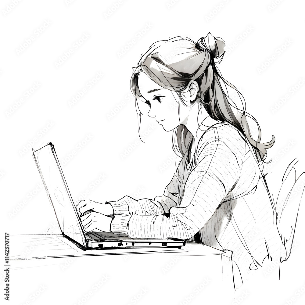 컴퓨터하는 소녀 컴퓨터하는 소녀