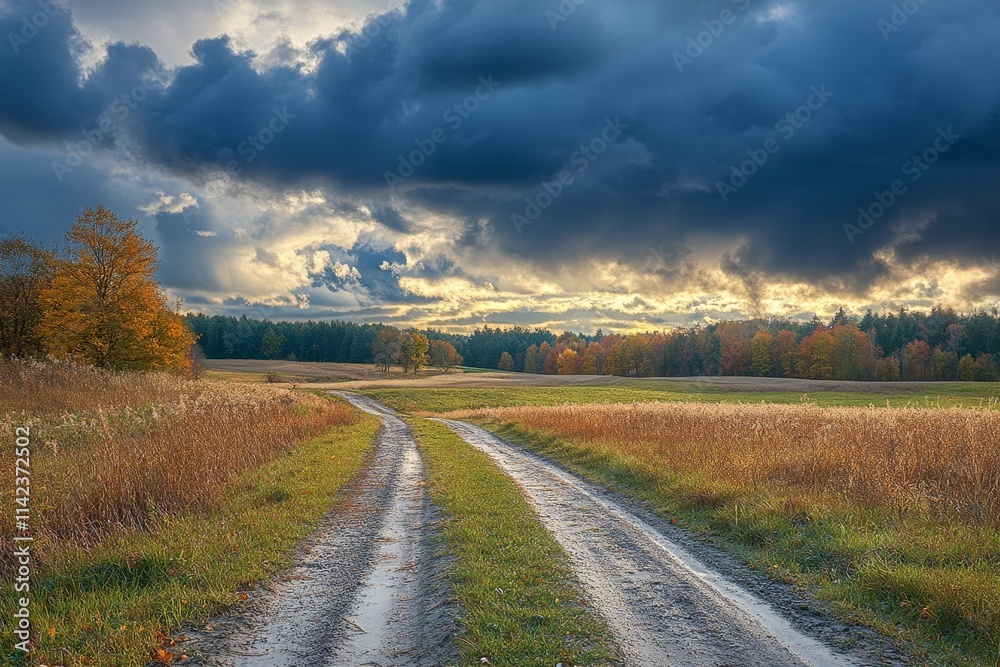 Dramatic moody sky, ominous cloudscape, thunderclouds in windy autumn sky, Generative AI Dramatic moody sky, ominous cloudscape, thunderclouds in windy autumn sky, Generative AI