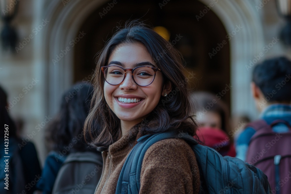 Portrait of a smiling young female student on campus Portrait of a smiling young female student on campus