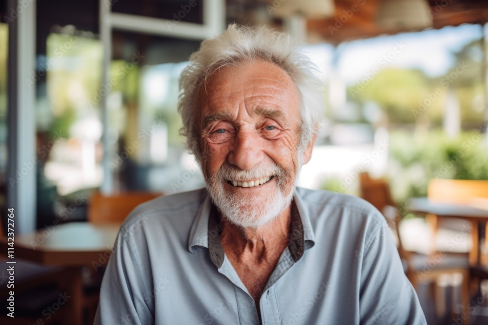 Portrait of a smiling American senior man in front of nursing home Portrait of a smiling American senior man in front of nursing home