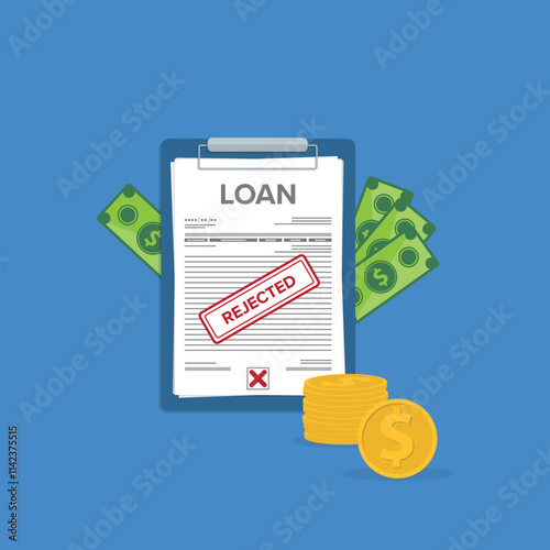 Loan rejected, not approved bank document.	