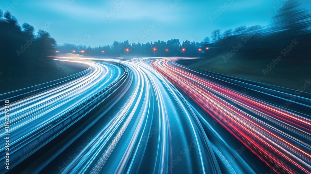Dynamic Nighttime Traffic Flow with Light Trails on Highway Dynamic Nighttime Traffic Flow with Light Trails on Highway