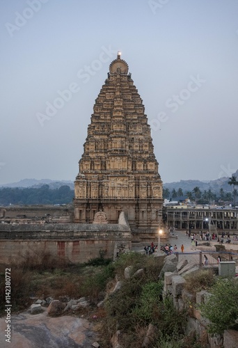 Hemakuta Hill Temple Complex in Hampi. India photo