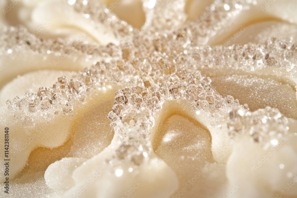 Sparkling Sugar Snowflake Close Up Macro Detail Sparkling Sugar Snowflake Close Up Macro Detail
