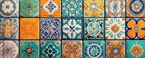 Wallpaper Mural Decorative Moroccan tile patterns with vivid colors, intricate geometric design, cultural inspiration Torontodigital.ca