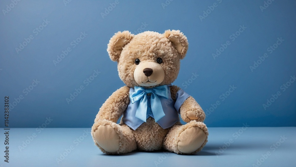 Obraz premium Soft Blue Teddy Bear on Floor