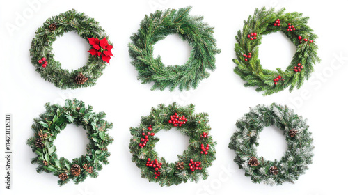 Christmas Fir Wreath Collection with Christmas Decorations