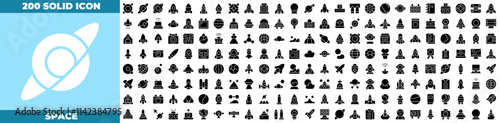 Space Solid Editable Icons set