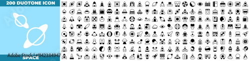Space Duotone Editable Icons set