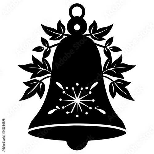  Christmas bell vector silhouette art illustration