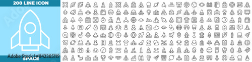 Space Line Editable Icons set