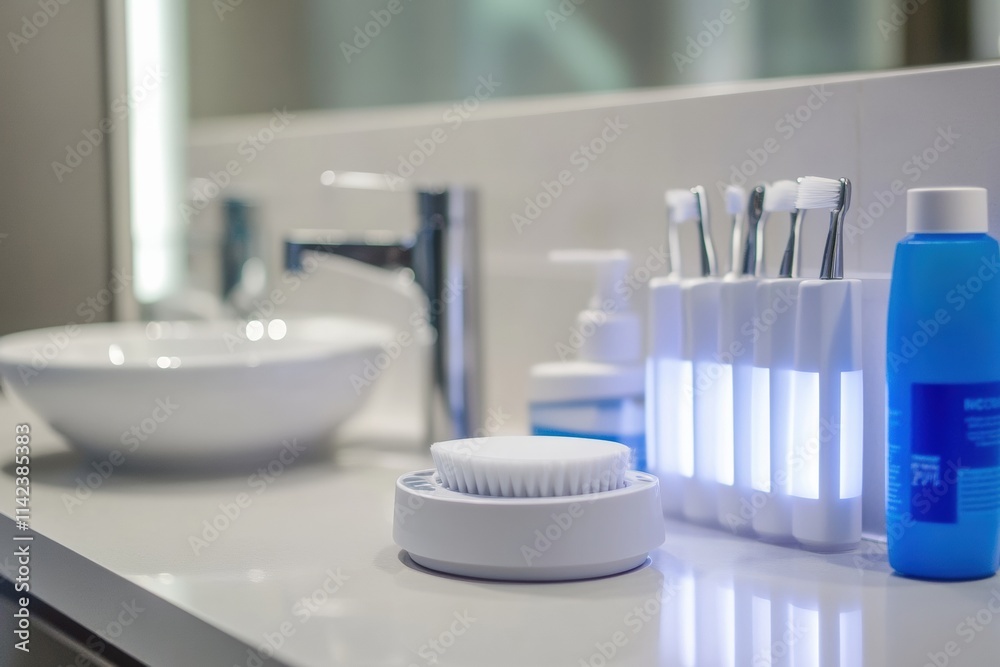 A professional whitening kit displayed on a clean dental countertop A professional whitening kit displayed on a clean dental countertop