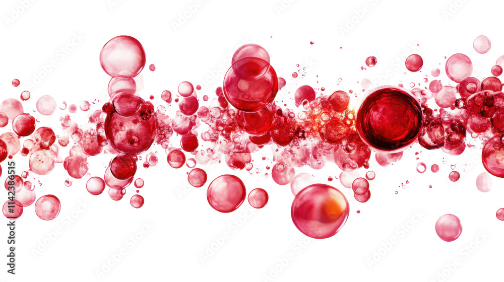 Red bubbles, transparent background Red bubbles, transparent background